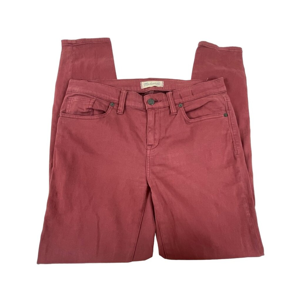 Madewell Skinny Skinny Denim Jeans Sz‎ 29 Womens Stretchy Maroon Red